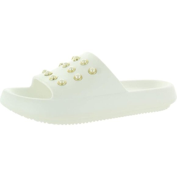 Kenneth Cole Women's Mello EVA Pearl Embellished Slide Sandal White Size 7 - Picture 1 of 6